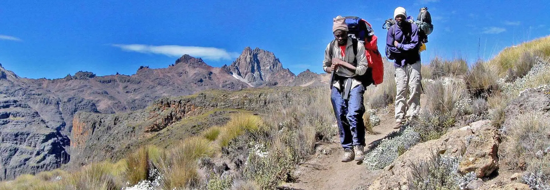 Trekkers acclimatizing during a Mount Kenya summit trek